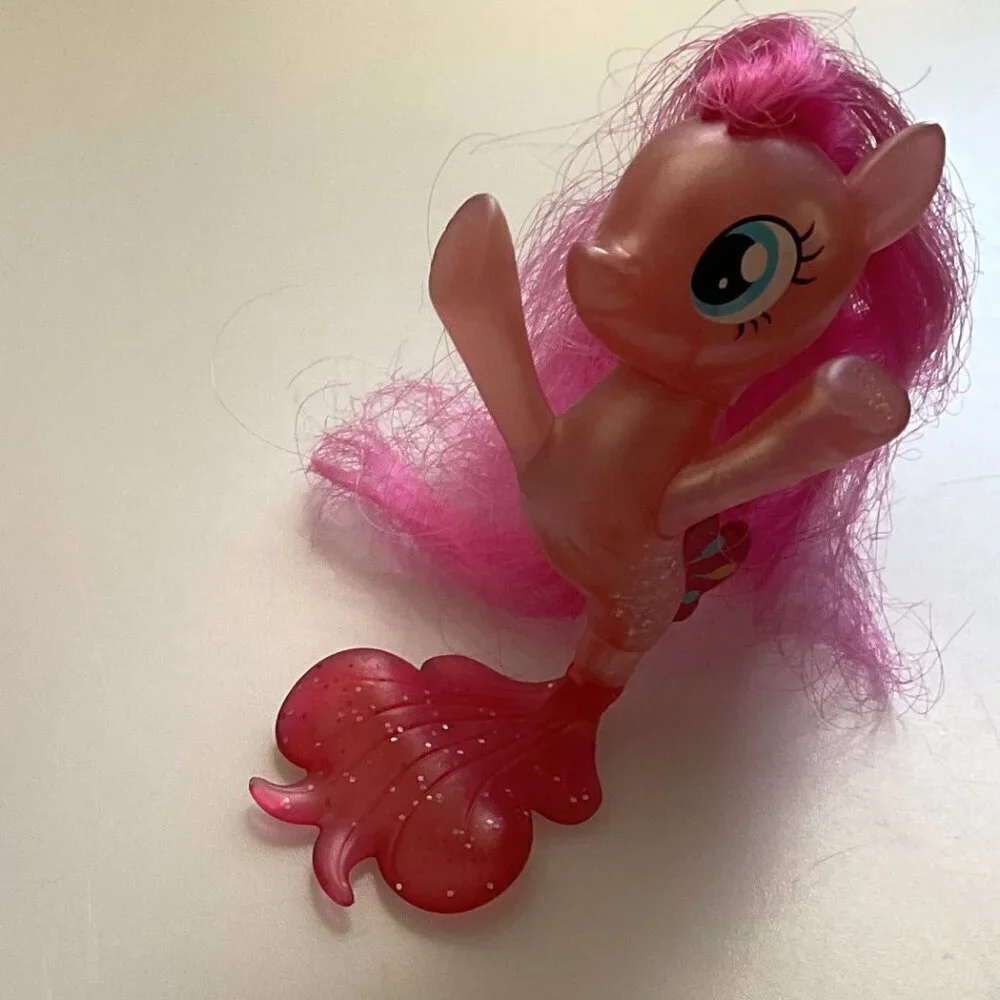 MY LITTLE PONY PINKIE PIE SEAPONY MERMAID GLITTER SPARKLE FIGURINES SET OF 2